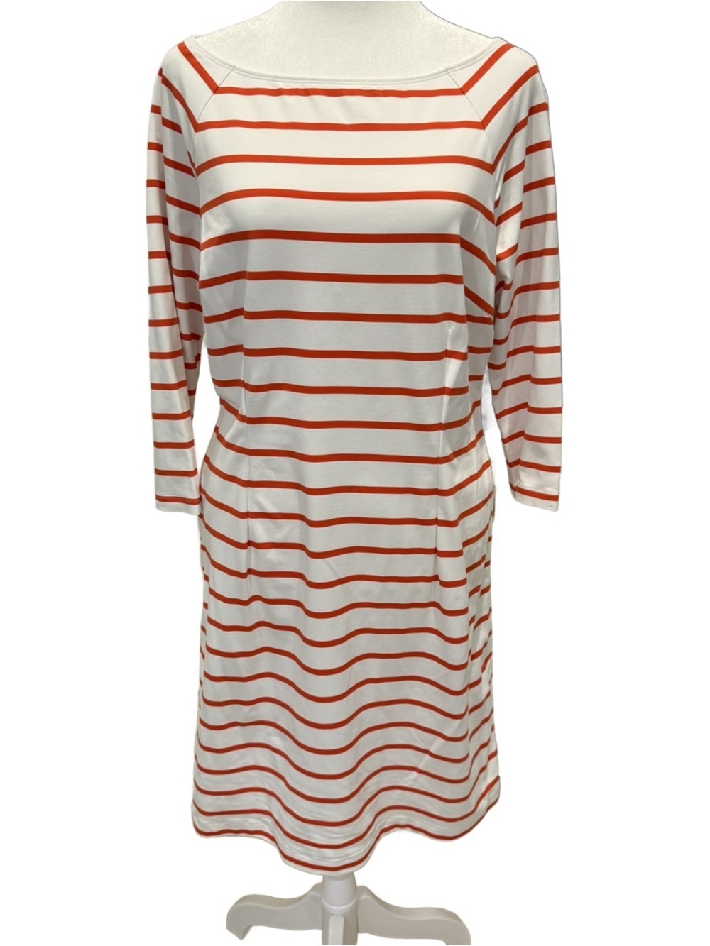 J McLaughlin Striped orange and White Dress, size medium, excellent condition